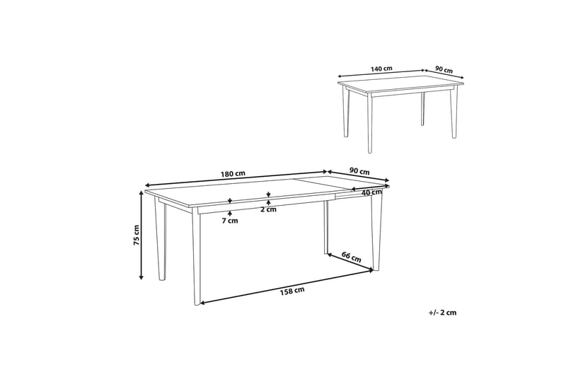 Rege Matbord 180 cm Hopfällbart - Vit/Ljus - Möbler - Bord & matgrupp - Matbord & köksbord