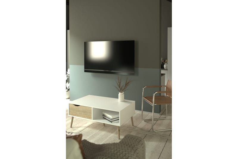 Hostafranc Soffbord 98,7 cm - Natur/Vit - Möbler - Bord & matgrupp - Soffbord