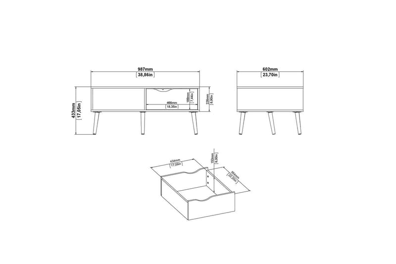 Hostafranc Soffbord 98,7 cm - Natur/Vit - Möbler - Bord & matgrupp - Soffbord