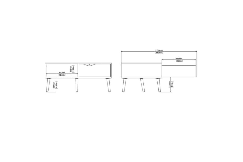 Hostafranc Soffbord 98,7 cm - Natur/Vit - Möbler - Bord & matgrupp - Soffbord