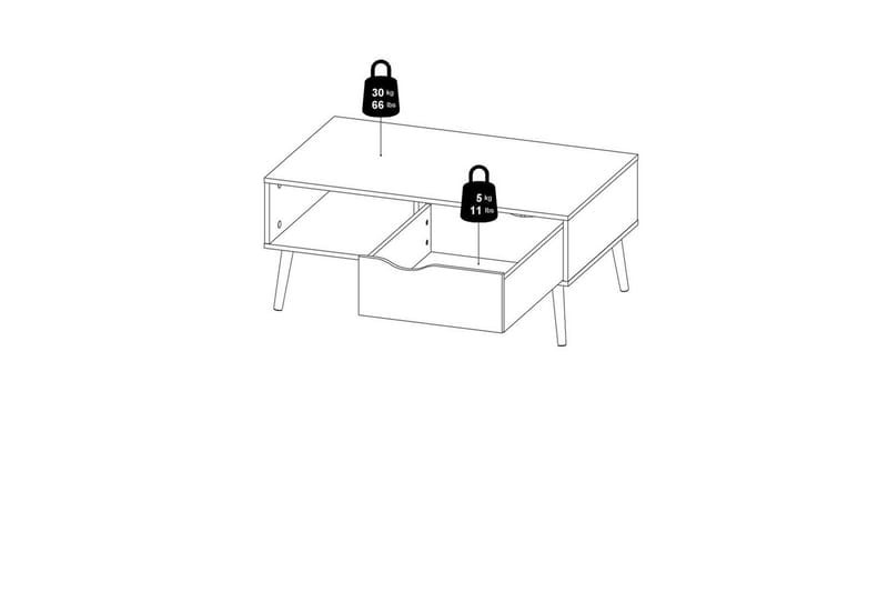 Hostafranc Soffbord 98,7 cm - Natur/Vit - Möbler - Bord & matgrupp - Soffbord