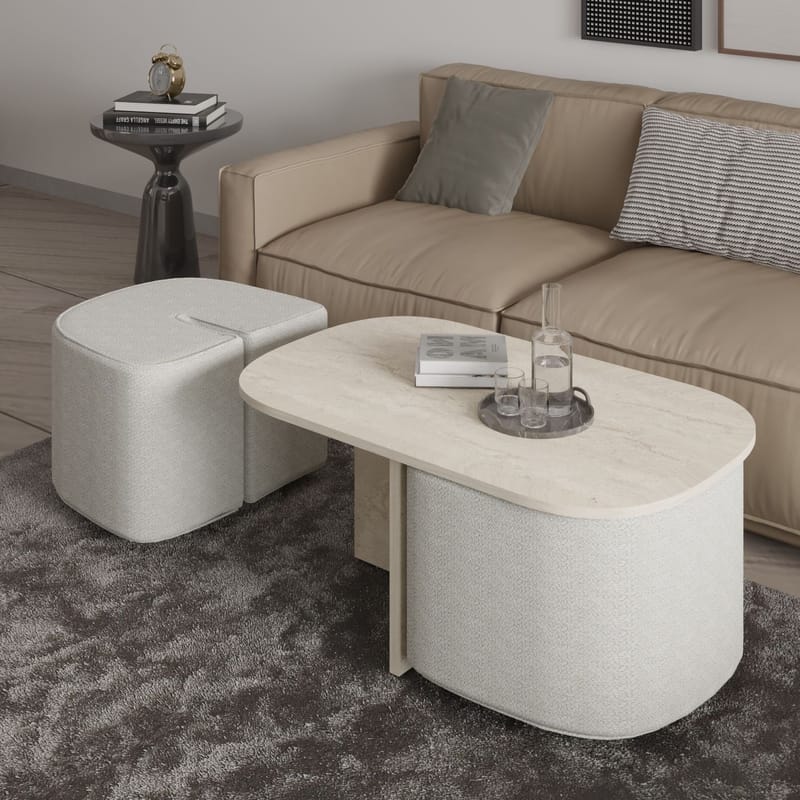 Hu Soffbordsset 90x42,9x45 cm - Travertin - Möbler - Bord & matgrupp - Soffbord