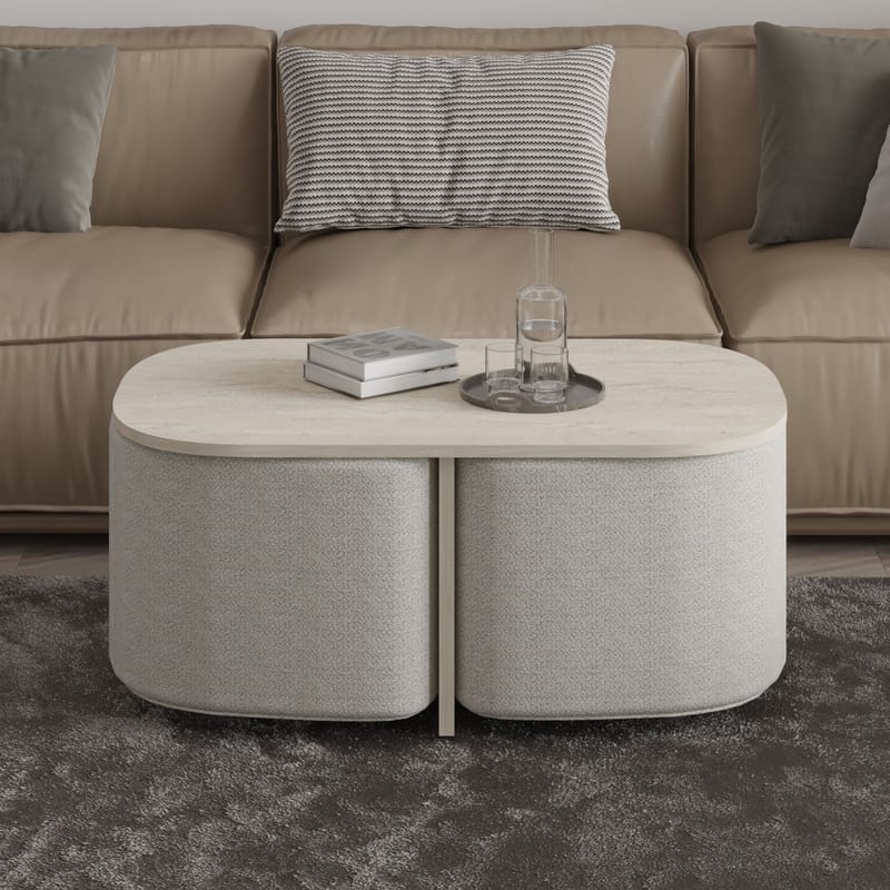 Hu Soffbordsset 90x42,9x45 cm - Travertin - Möbler - Bord & matgrupp - Soffbord