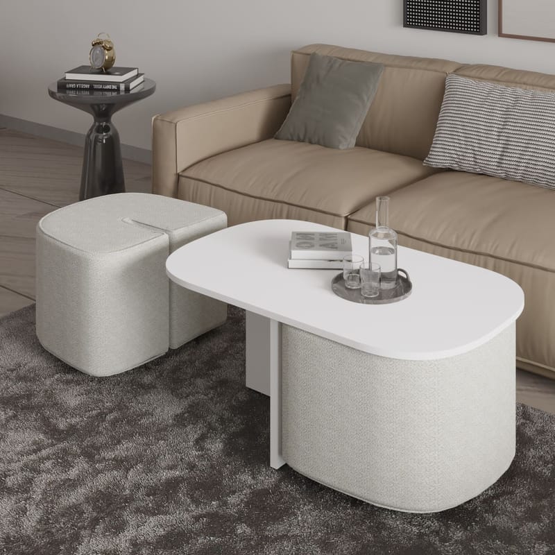 Hu Soffbordsset 90x42,9x45 cm - Vit - Möbler - Bord & matgrupp - Soffbord
