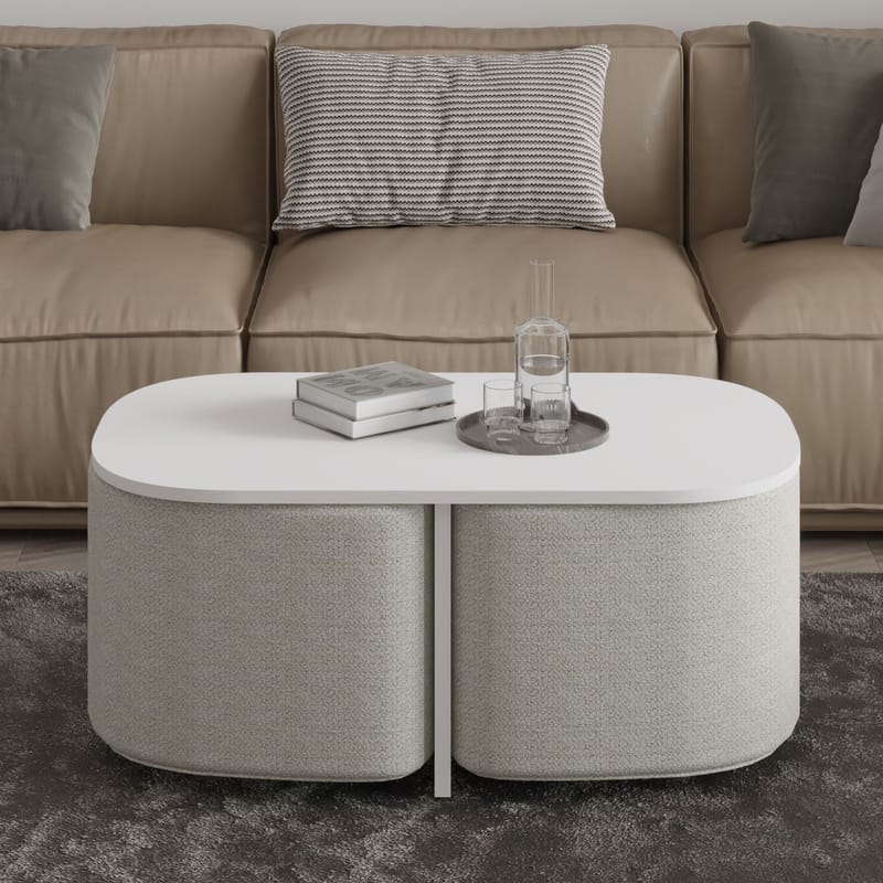 Hu Soffbordsset 90x42,9x45 cm - Vit - Möbler - Bord & matgrupp - Soffbord