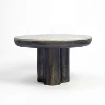Ilvora Runt soffbord 60 cm i metall med marmorskiva - vit marmor antik svart brons - Möbler - Bord & matgrupp - Marmorbord