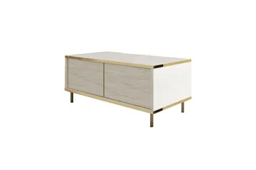 Imaj Soffbord 90 cm Rektangulärt med Lådor i Målat Trä - Beige - Möbler - Bord & matgrupp - Soffbord