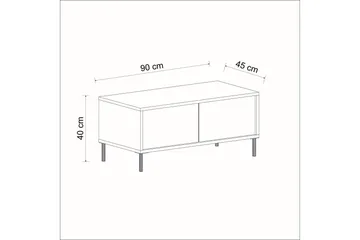 Imaj Soffbord 90 cm Rektangulärt med Lådor i Målat Trä - Beige - Möbler - Bord & matgrupp - Soffbord