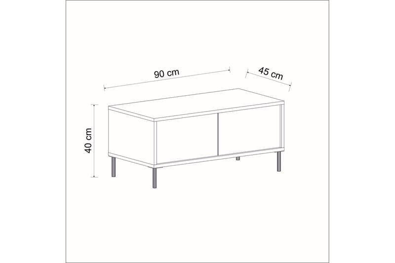 Imaj Soffbord 90 cm Rektangulärt med Lådor i Målat Trä - Beige - Möbler - Bord & matgrupp - Soffbord