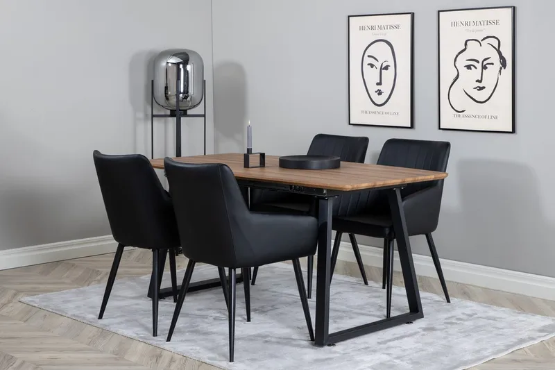 Inca Förlängningsbart Matbord med 4 Comfort Karmstol