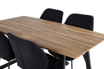 Inca Matgrupp 160 cm Rektangulär med 4 Gemma stolar - Svart - Möbler - Bord & matgrupp - Matgrupp