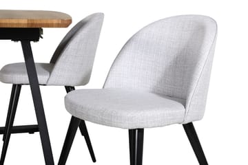 Inca Matgrupp 160 cm Rektangulär med 4 Velvet Stolar - Svart - Möbler - Bord & matgrupp - Matgrupp
