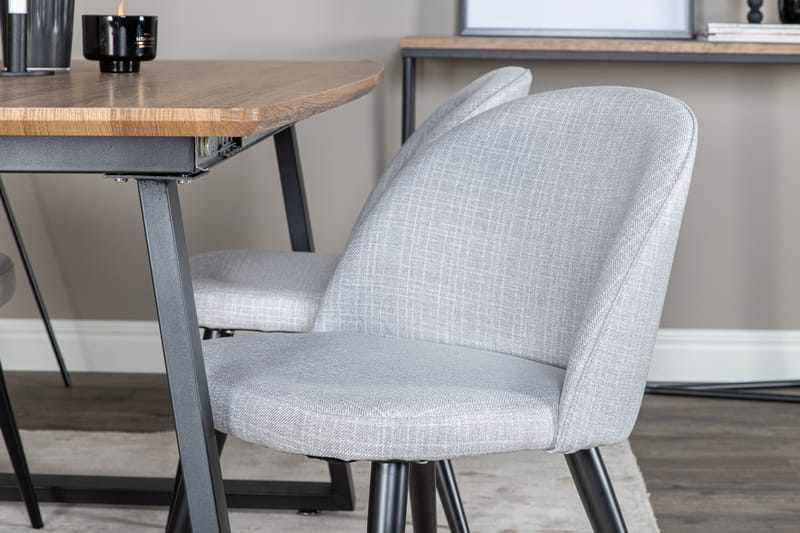 Inca Matgrupp 160 cm Rektangulär med 4 Velvet Stolar - Svart - Möbler - Bord & matgrupp - Matgrupp