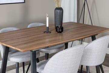 Inca Matgrupp 160 cm Rektangulär med 4 Velvet Stolar - Svart - Möbler - Bord & matgrupp - Matgrupp
