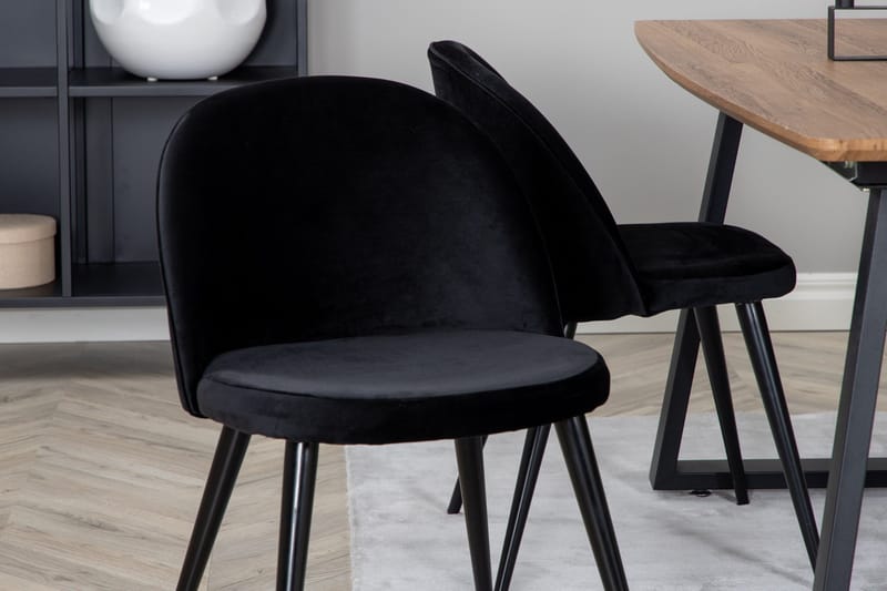Inca Matgrupp 160 cm Rektangulär med 4 Velvet stolar - Möbler - Bord & matgrupp - Matgrupp