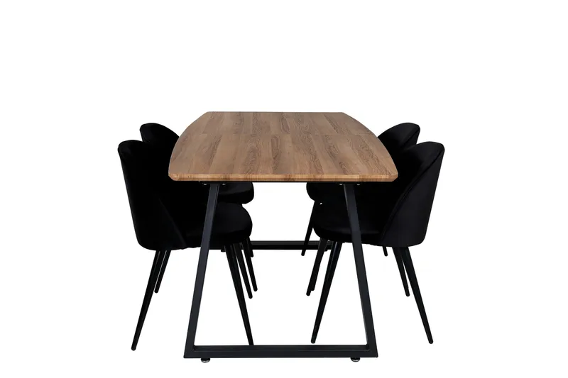 Inca Matgrupp 160 cm Rektangulär med 4 Velvet stolar