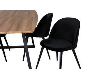 Inca Matgrupp 160 cm Rektangulär med 4 Velvet stolar - Möbler - Bord & matgrupp - Matgrupp