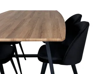 Inca Matgrupp 160 cm Rektangulär med 4 Velvet stolar - Möbler - Bord & matgrupp - Matgrupp