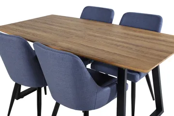 Inca Matgrupp 160 cm Rektangulär med 4 Plaza stolar - Svart - Möbler - Bord & matgrupp - Matgrupp