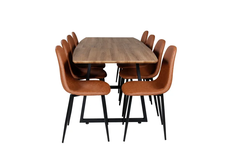 Inca Matgrupp 160 cm Rektangulär med 8 Polar stolar - Möbler - Bord & matgrupp - Matgrupp
