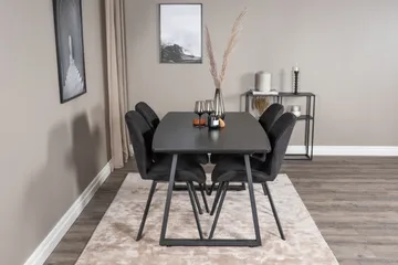 Inca Matgrupp Förlängningsbar 160 cm Rektangulär med 4 Gemma stolar - Möbler - Bord & matgrupp - Matgrupp