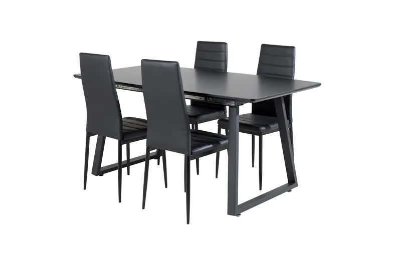 Inca Matgrupp Förlängningsbar 160 cm Rektangulär med 4 Slim stolar - Möbler - Bord & matgrupp - Matgrupp