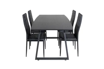 Inca Matgrupp Förlängningsbar 160 cm Rektangulär med 4 Slim stolar - Möbler - Bord & matgrupp - Matgrupp