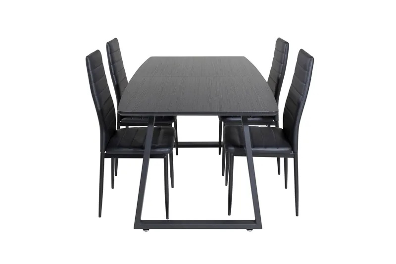 Inca Matgrupp Förlängningsbar 160 cm Rektangulär med 4 Slim stolar