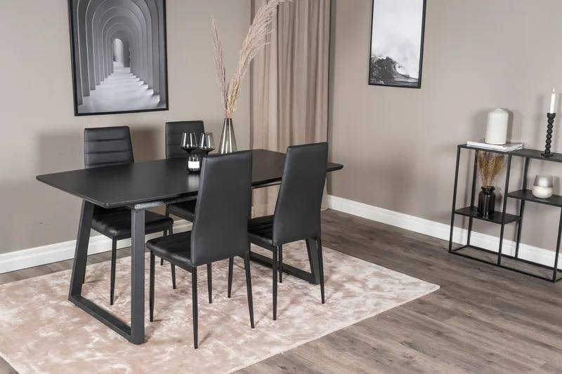 Inca Matgrupp Förlängningsbar 160 cm Rektangulär med 4 Slim stolar - Möbler - Bord & matgrupp - Matgrupp