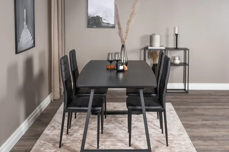 Inca Matgrupp Förlängningsbar 160 cm Rektangulär med 4 Slim stolar - Möbler - Bord & matgrupp - Matgrupp