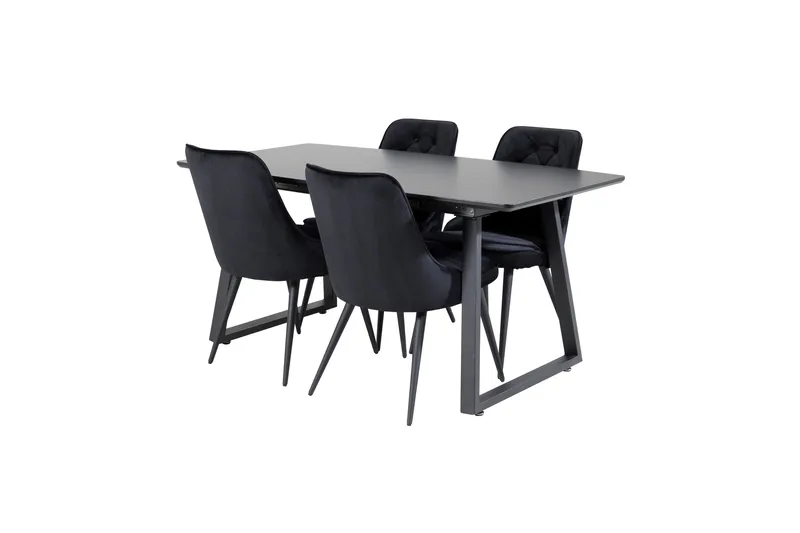 Inca Matgrupp Förlängningsbar 160 cm Rektangulär med 4 Velvet Deluxe stolar - Möbler - Bord & matgrupp - Matgrupp