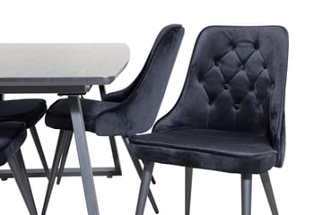 Inca Matgrupp Förlängningsbar 160 cm Rektangulär med 4 Velvet Deluxe stolar - Möbler - Bord & matgrupp - Matgrupp