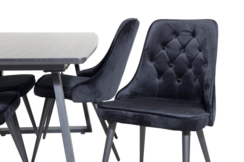 Inca Matgrupp Förlängningsbar 160 cm Rektangulär med 4 Velvet Deluxe stolar - Möbler - Bord & matgrupp - Matgrupp