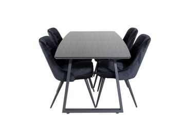 Inca Matgrupp Förlängningsbar 160 cm Rektangulär med 4 Velvet Deluxe stolar - Möbler - Bord & matgrupp - Matgrupp