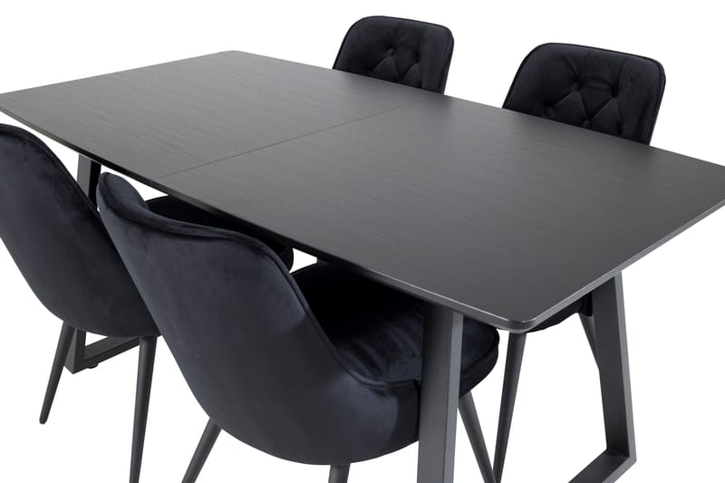 Inca Matgrupp Förlängningsbar 160 cm Rektangulär med 4 Velvet Deluxe stolar - Möbler - Bord & matgrupp - Matgrupp