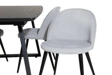 Inca Matgrupp Förlängningsbar 160 cm Rektangulär med 4 Velvet stolar - Möbler - Bord & matgrupp - Matgrupp