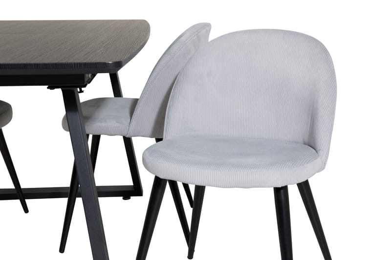 Inca Matgrupp Förlängningsbar 160 cm Rektangulär med 4 Velvet stolar - Möbler - Bord & matgrupp - Matgrupp