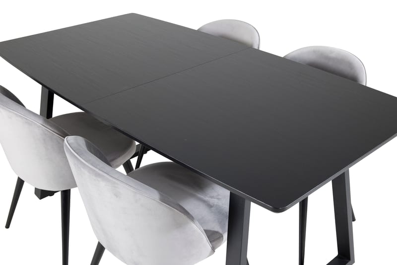 Inca Matgrupp Förlängningsbar 160 cm Rektangulär med 4 Velvet stolar - Möbler - Bord & matgrupp - Matgrupp
