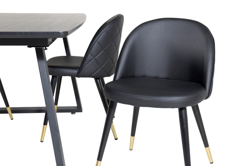 Inca Matgrupp Förlängningsbar 160 cm Rektangulär med 4 Velvet stolar - Möbler - Bord & matgrupp - Matgrupp