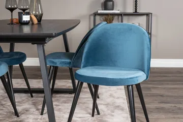 Inca Matgrupp Förlängningsbar 160 cm Rektangulär med 4 Velvet stolar - Möbler - Bord & matgrupp - Matgrupp