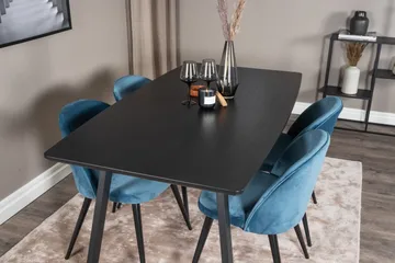 Inca Matgrupp Förlängningsbar 160 cm Rektangulär med 4 Velvet stolar - Möbler - Bord & matgrupp - Matgrupp