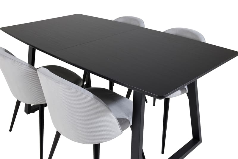 Inca Matgrupp Förlängningsbar 160 cm Rektangulär med 4 Velvet stolar - Möbler - Bord & matgrupp - Matgrupp