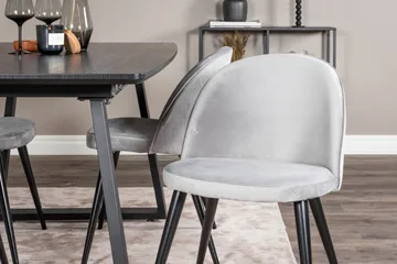 Inca Matgrupp Förlängningsbar 160 cm Rektangulär med 4 Velvet stolar - Möbler - Bord & matgrupp - Matgrupp