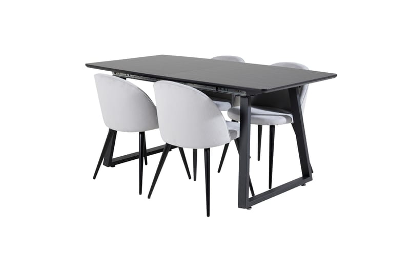 Inca Matgrupp Förlängningsbar 160 cm Rektangulär med 4 Velvet stolar - Möbler - Bord & matgrupp - Matgrupp