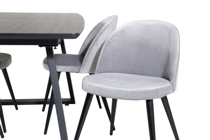 Inca Matgrupp Förlängningsbar 160 cm Rektangulär med 4 Velvet stolar - Möbler - Bord & matgrupp - Matgrupp