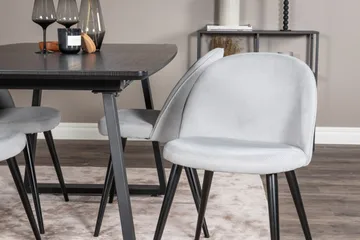 Inca Matgrupp Förlängningsbar 160 cm Rektangulär med 4 Velvet stolar - Möbler - Bord & matgrupp - Matgrupp