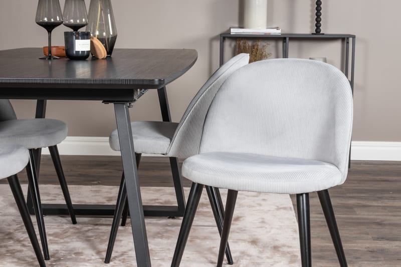 Inca Matgrupp Förlängningsbar 160 cm Rektangulär med 4 Velvet stolar - Möbler - Bord & matgrupp - Matgrupp