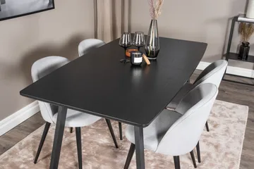 Inca Matgrupp Förlängningsbar 160 cm Rektangulär med 4 Velvet stolar - Möbler - Bord & matgrupp - Matgrupp