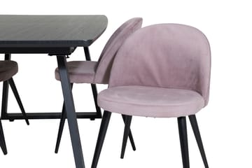Inca Matgrupp Förlängningsbar 160 cm Rektangulär med 4 Velvet stolar - Möbler - Bord & matgrupp - Matgrupp