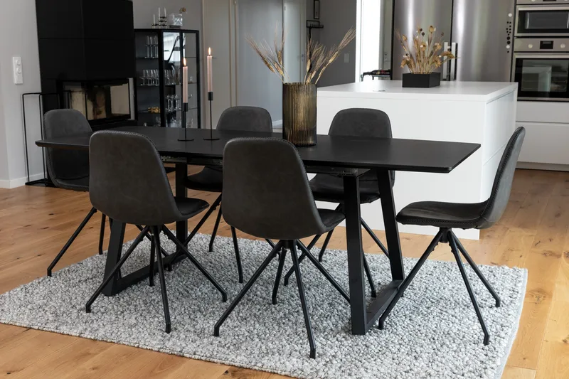 Inca Matgrupp Förlängningsbar 160 cm Rektangulär med 6 Polar stolar - Möbler - Bord & matgrupp - Matgrupp